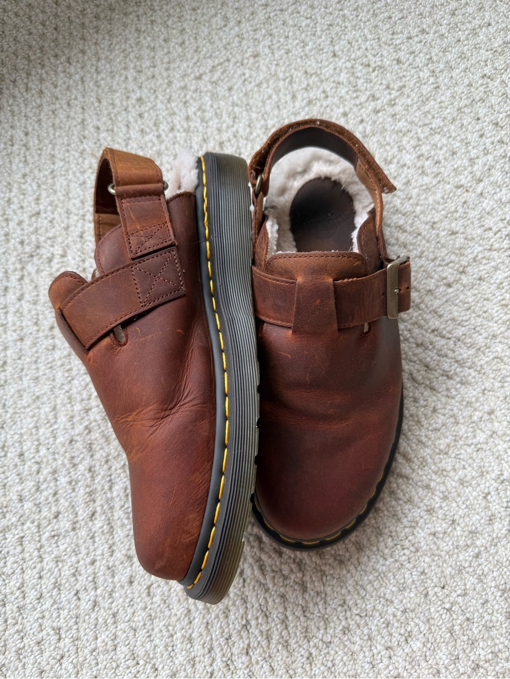 Dr. Marten’s Brown JORGE II FAUX FUR LINED SLINGBACK MULES size 10 ladies 9 mens